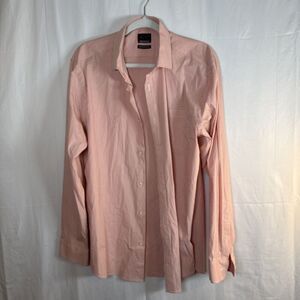 Men’s Greg Norman Orange Checked Performance Stretch Shirt Size XL Preowned